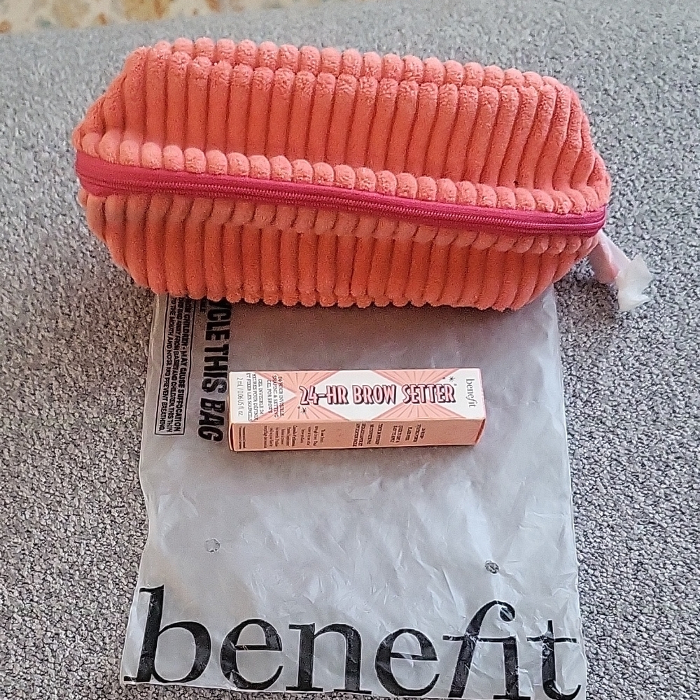 Benefit Brow Setter with Coral Travel Bag